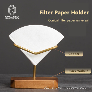 Suporte para filtro de papel descartável da prateleira do filtro de café V60